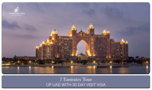 7 Emirates tour UAE | UAE 7 emirates itinerary blog banner by dubai visit visa
