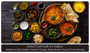 Indian traveller exploring vegetarian and non-vegetarian food options in Dubai, including street food, Indian restaurants, and local Emirati dishes.