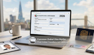 Traveller checking Dubai visa information and correcting common visa myths