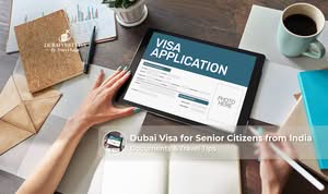 Indian senior citizen preparing documents for a Dubai tourist visa application