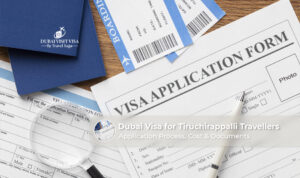 Dubai skyline representing travel and Dubai visa information for travellers from Tiruchirappalli.