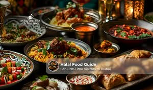 First-time visitors enjoying authentic halal cuisine at a traditional restaurant in Dubai