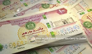 Indian traveller checking cash requirements and UAE currency before visiting Dubai