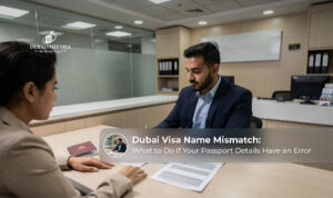 Dubai visa name mismatch issues during application.