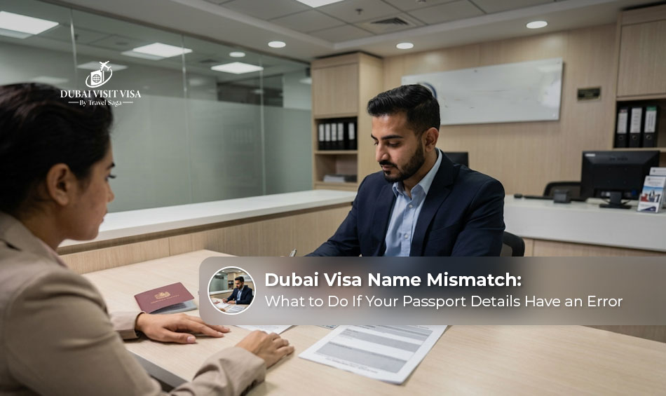 Dubai visa name mismatch issues during application.