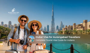 Travellers from Aurangabad preparing documents for a Dubai holiday.