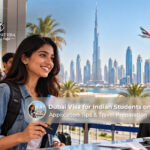 Indian students preparing documents for a Dubai holiday visa application.