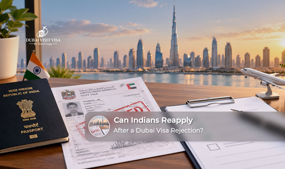 Dubai visa rejection and reapplication guidance for Indian citizens, including passport checks and supporting documents