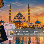 Tourists exploring Abu Dhabi and Sharjah while visiting the UAE on a Dubai tourist visa.
