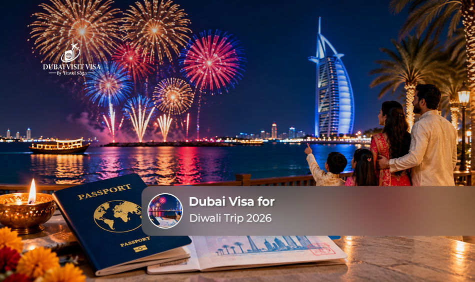 Dubai tourist visa for a Diwali trip in 2026 with travel documents and holiday planning essentials